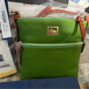 Dooney&Bourke, green, 2 zip, cross body, I know- a lot of commas